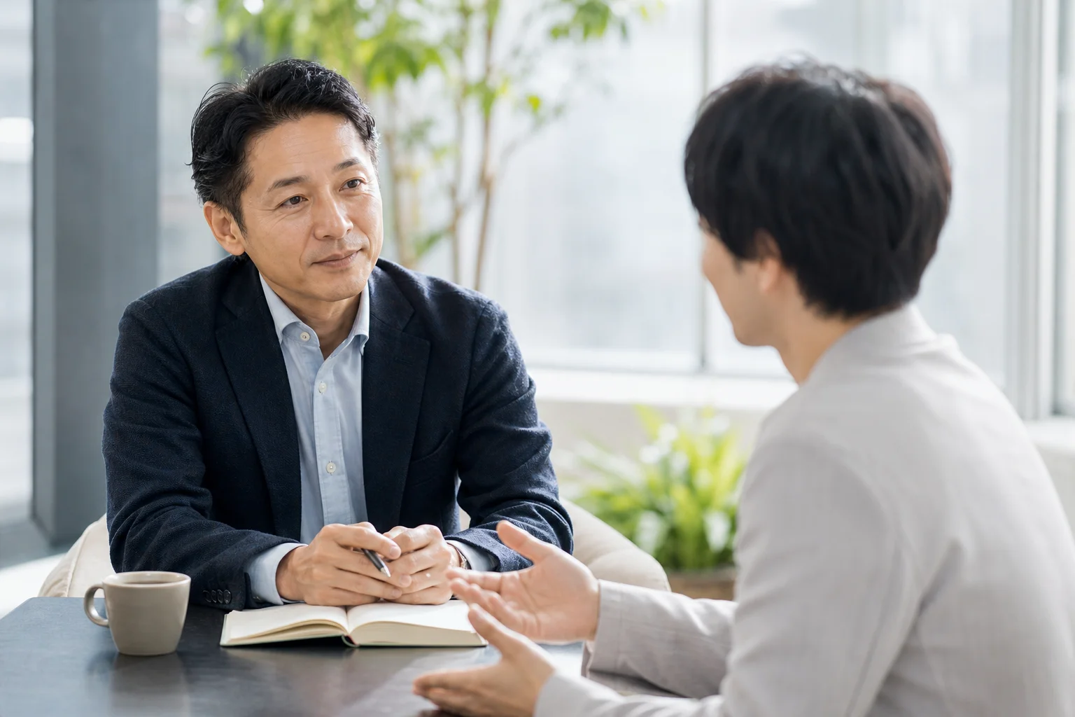 1対1で話を聴く対話のイメージ